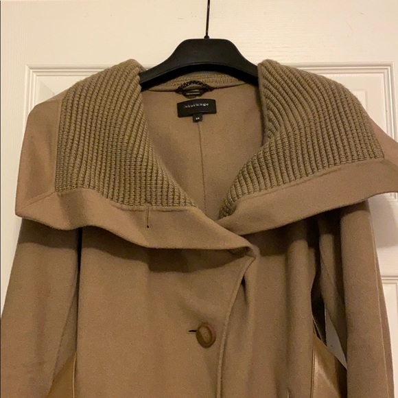 Mackage wool and knit coat w/leather belt in camel - Picture 3 of 8